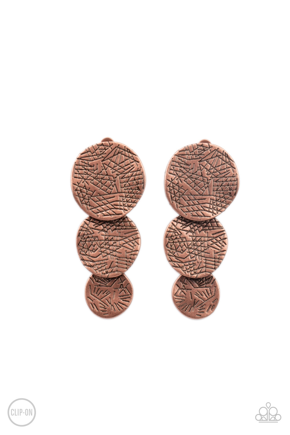 Ancient Antiquity - Copper Clip-On Earring freeshipping - JewLz4u Gemstone Gallery