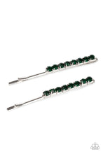 Load image into Gallery viewer, Satisfactory Sparkle - Green (Rhinestone) Bobby/Hair  Pins
