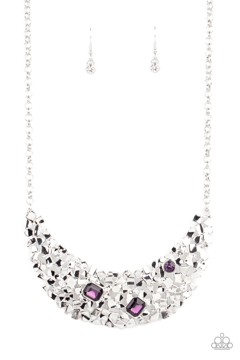 Fabulously Fragmented - Purple (Rhinestone) Necklace freeshipping - JewLz4u Gemstone Gallery