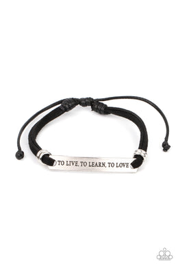 To Live, To Learn, To Love - Black Bracelet freeshipping - JewLz4u Gemstone Gallery