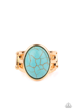 Divine Deserts - Gold (Turquoise) Ring freeshipping - JewLz4u Gemstone Gallery