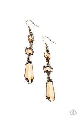 Sophisticated Smolder - Brass (Topaz) Earring freeshipping - JewLz4u Gemstone Gallery