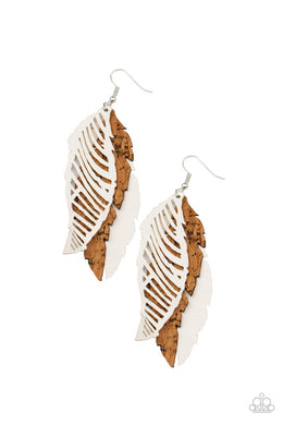 WINGING Off The Hook - White Earring freeshipping - JewLz4u Gemstone Gallery