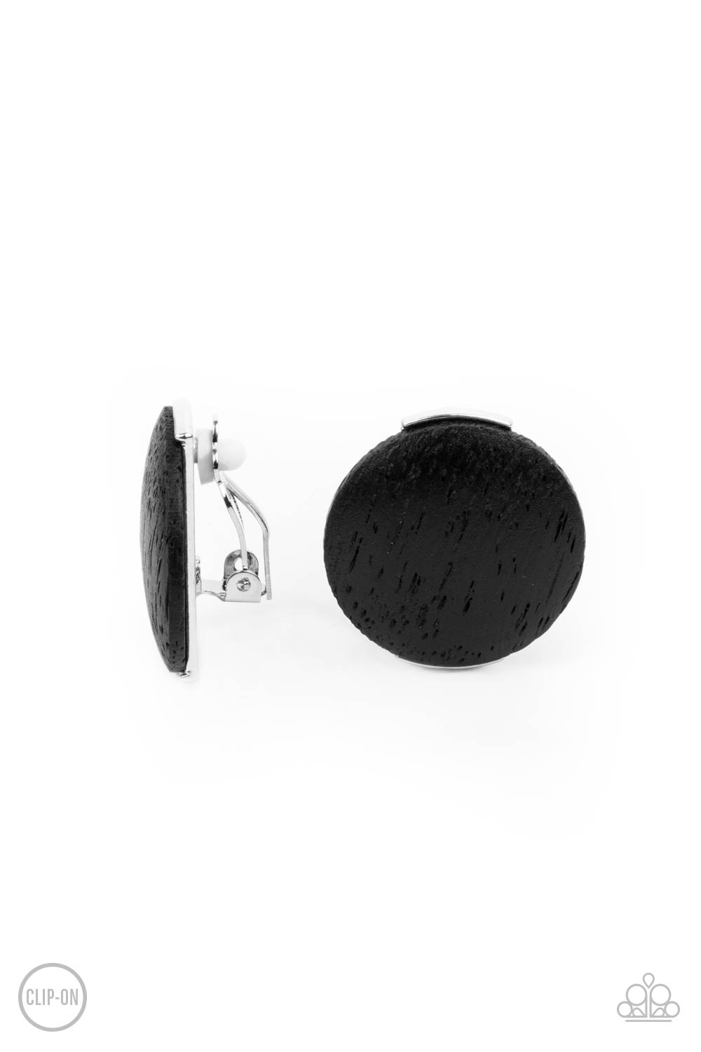WOODWORK It - Black Clip-On Earring freeshipping - JewLz4u Gemstone Gallery