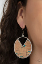 Load image into Gallery viewer, Nod to Nature - Blue (Cork) Earring
