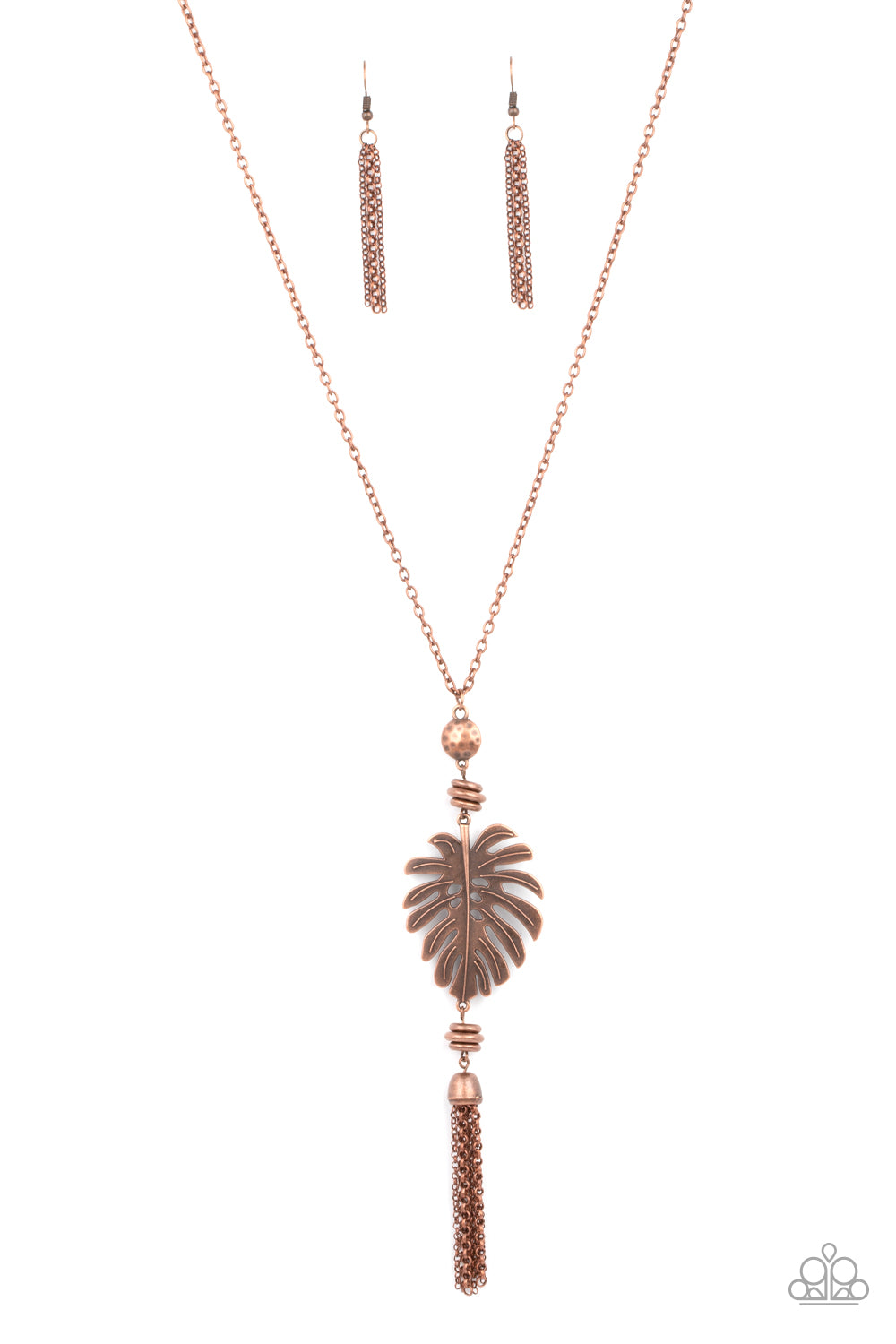 Palm Promenade - Copper (Palm Leaf) Necklace freeshipping - JewLz4u Gemstone Gallery