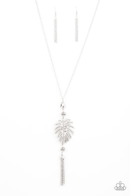 Palm Promenade - Silver (Palm Leaf) Necklace freeshipping - JewLz4u Gemstone Gallery