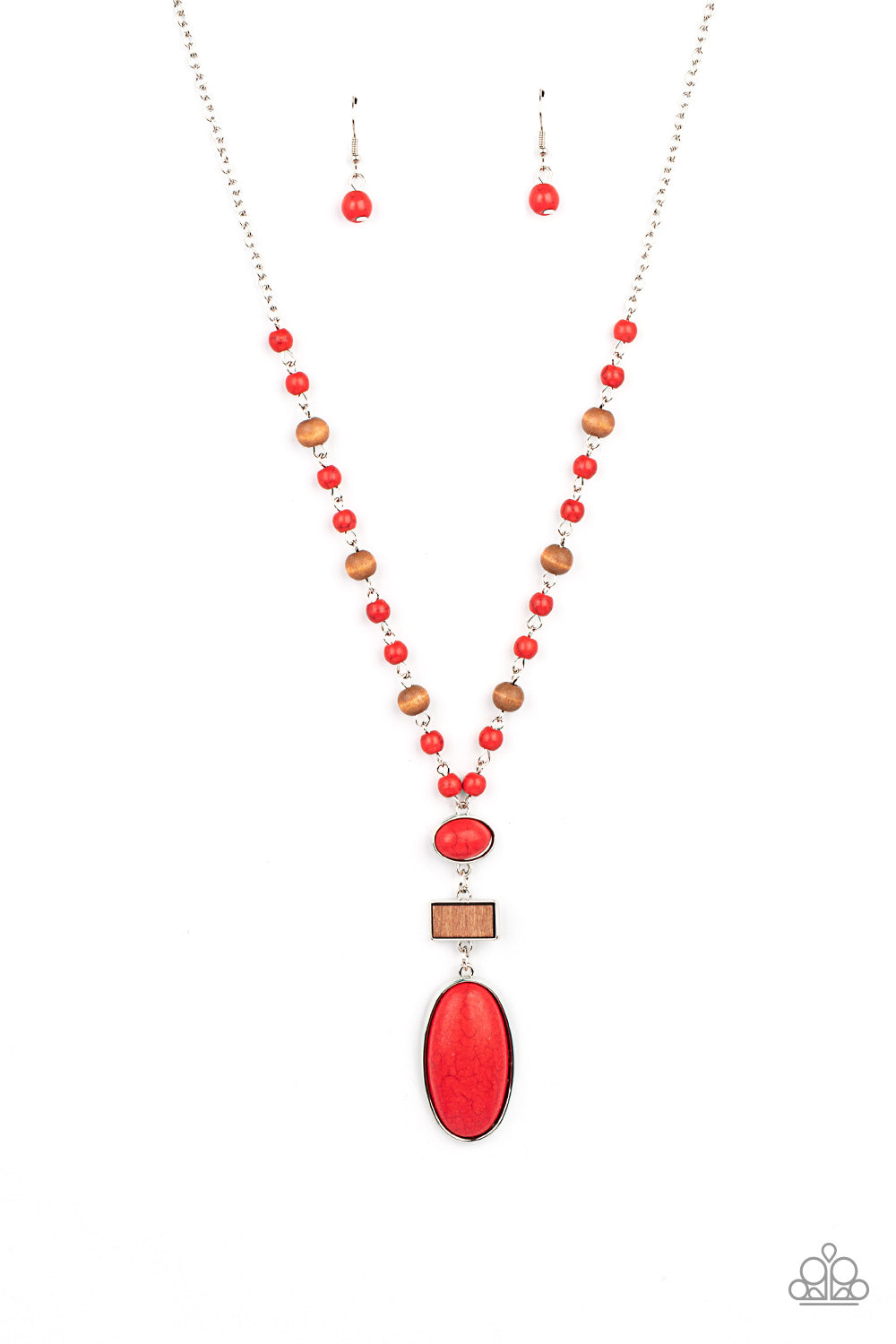 Naturally Essential - Red (Stone)/ Wood Beads Necklace freeshipping - JewLz4u Gemstone Gallery