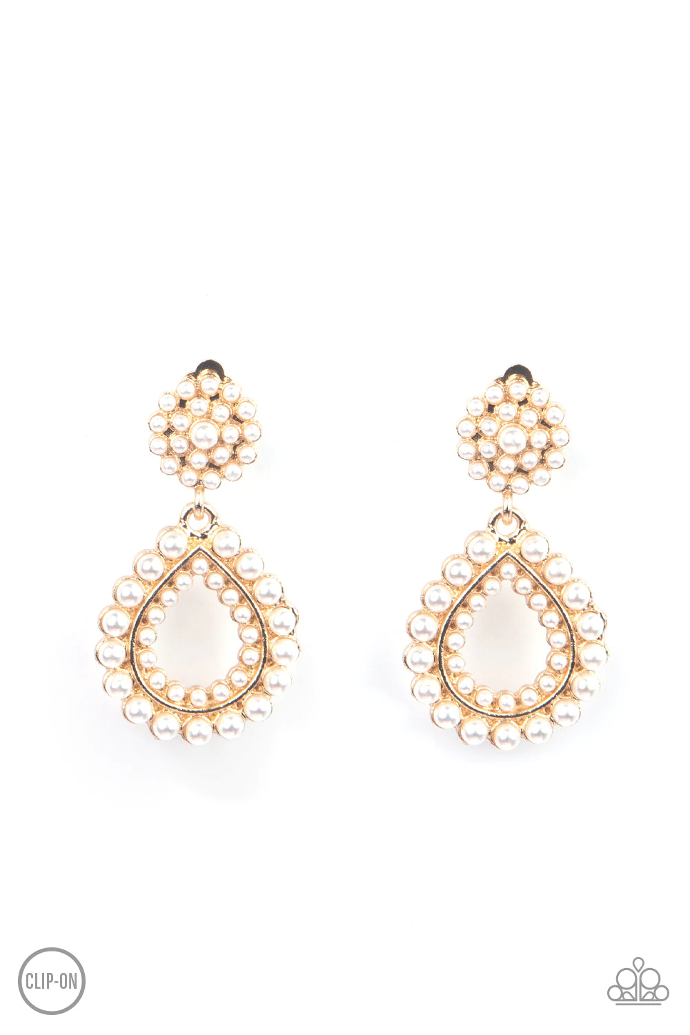 Discerning Droplets - Gold Clip-On Earring