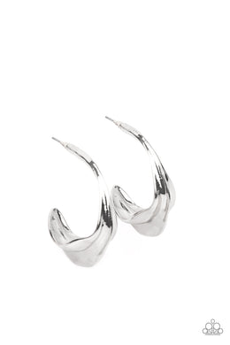 Modern Meltdown - Silver Earring freeshipping - JewLz4u Gemstone Gallery