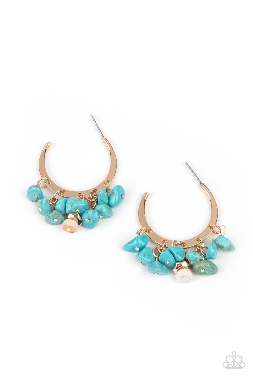 Gorgeously Grounding - Gold (Turquoise) Earring freeshipping - JewLz4u Gemstone Gallery