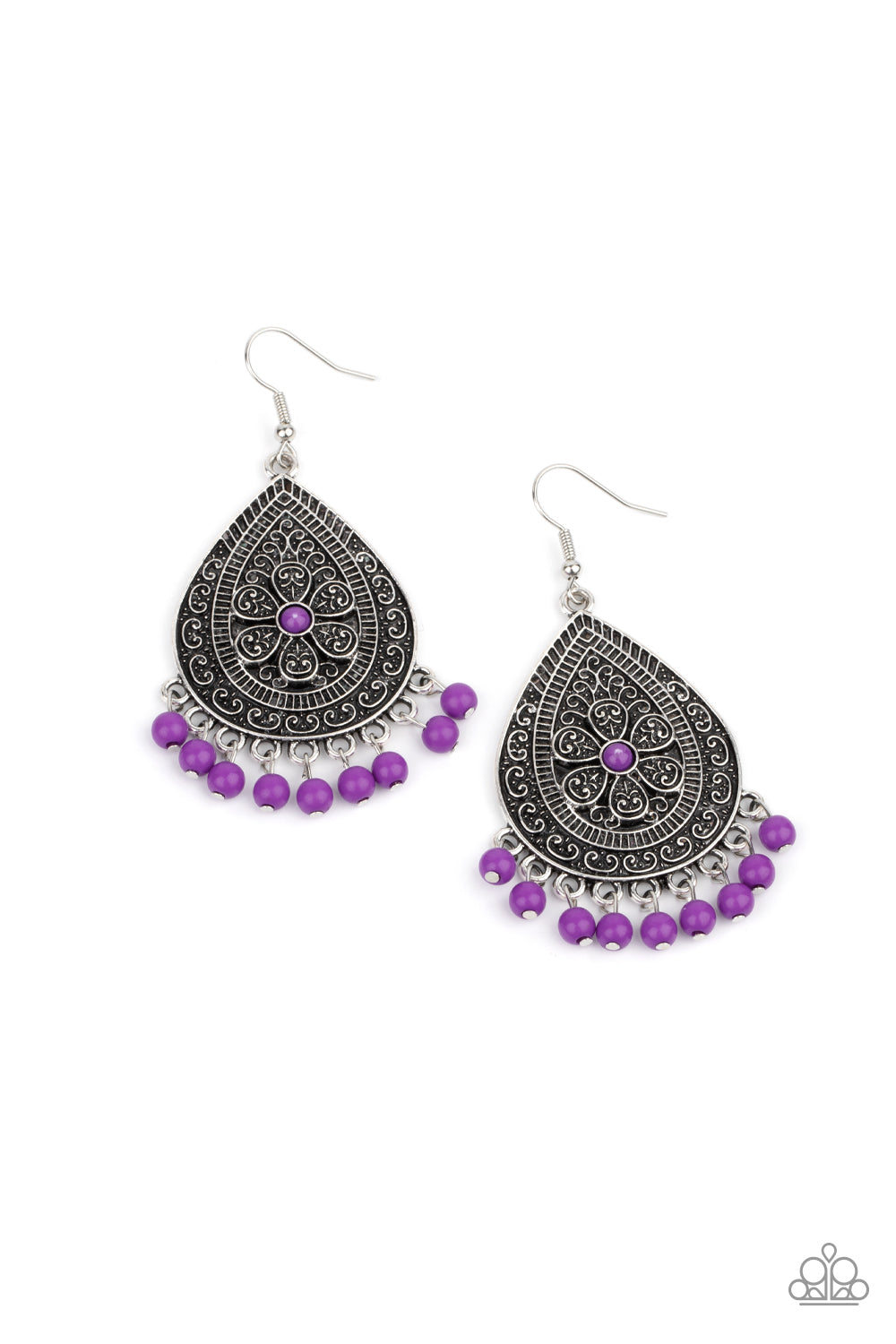 Blossoming Teardrops - Purple Earring freeshipping - JewLz4u Gemstone Gallery