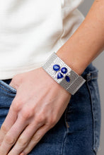 Load image into Gallery viewer, Flickering Fortune - Blue (Iridescent and Blue Rhinestone) Bracelet
