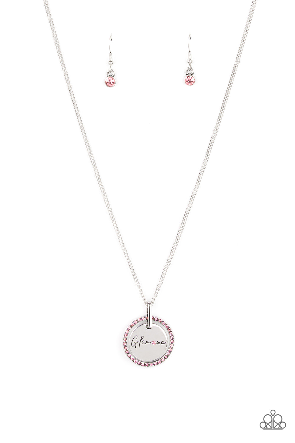 Glam-ma Glamorous - Pink (Rhinestone Ring) Necklace