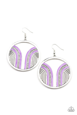 Delightfully Deco - Purple Earring freeshipping - JewLz4u Gemstone Gallery