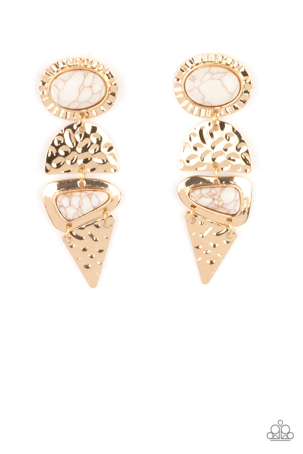 Earthy Extravagance - Gold Post Earring