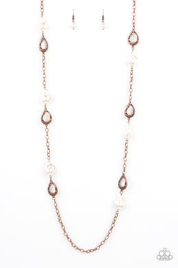 Rustic Refinery - Copper (White Pearly Accents) Necklace freeshipping - JewLz4u Gemstone Gallery