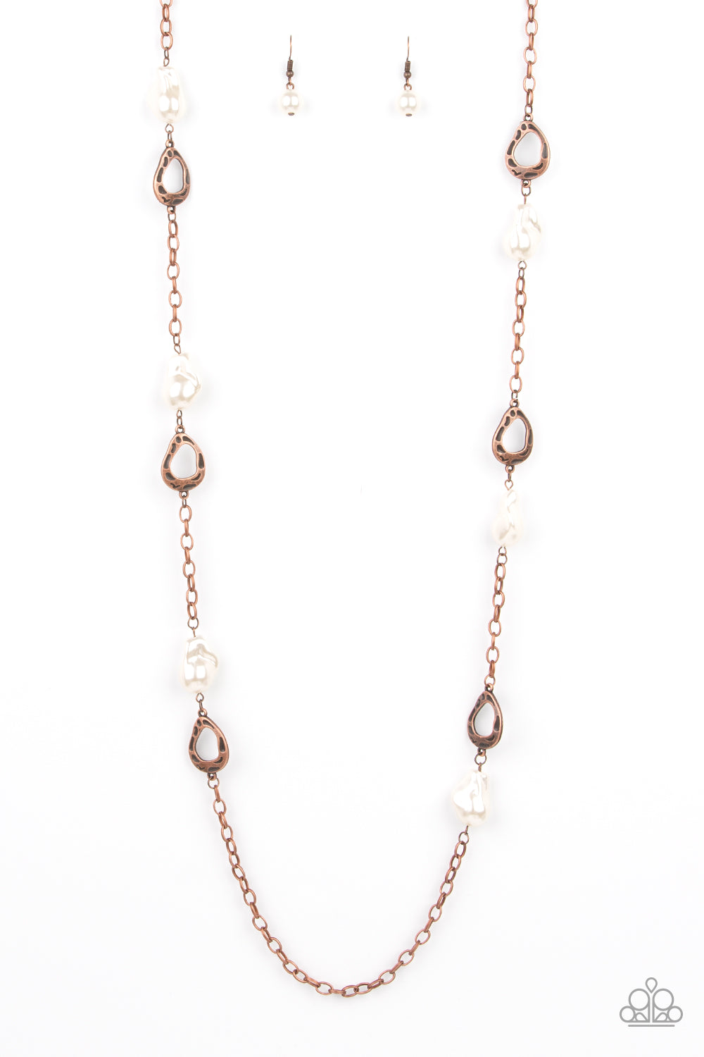 Rustic Refinery - Copper (White Pearly Accents) Necklace freeshipping - JewLz4u Gemstone Gallery