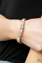 Load image into Gallery viewer, Classic Couture - Gold (White Rhinestone) Bracelet
