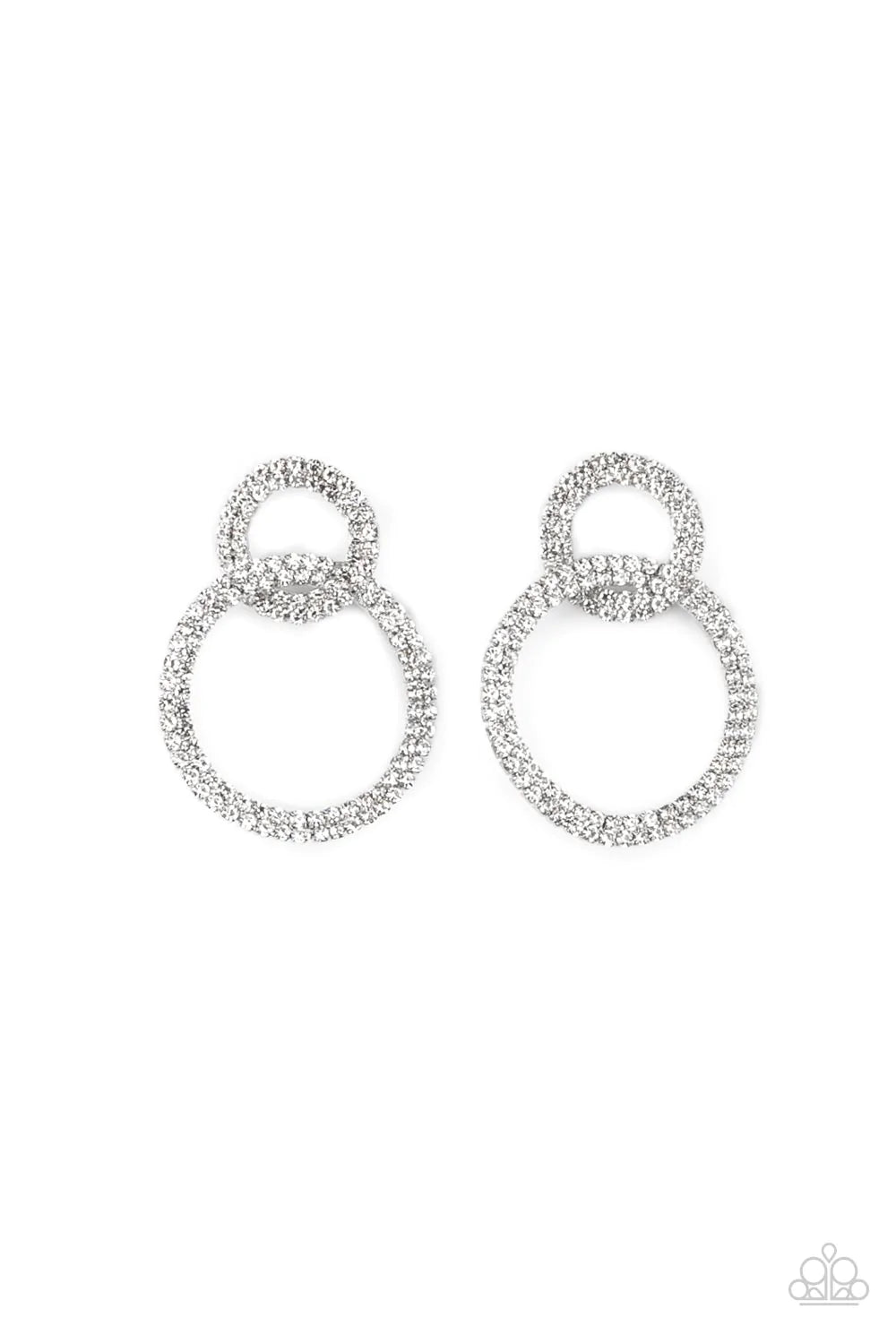 Intensely Icy - White Post Earrings
