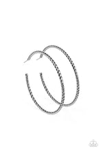 Load image into Gallery viewer, Resist The Twist - Black (Gunmetal) Hoop Earring
