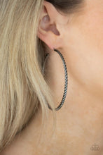 Load image into Gallery viewer, Resist The Twist - Black (Gunmetal) Hoop Earring
