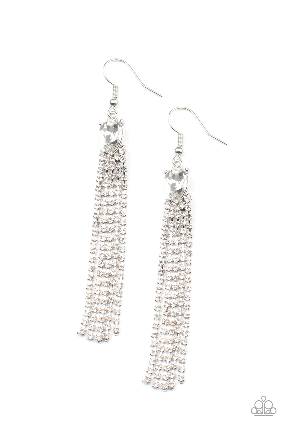 Drop-Dead Dainty - White (Rhinestone) Earring freeshipping - JewLz4u Gemstone Gallery