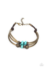 Load image into Gallery viewer, Road Trip Rebel - Brass (Turquoise Beads) Bracelet freeshipping - JewLz4u Gemstone Gallery
