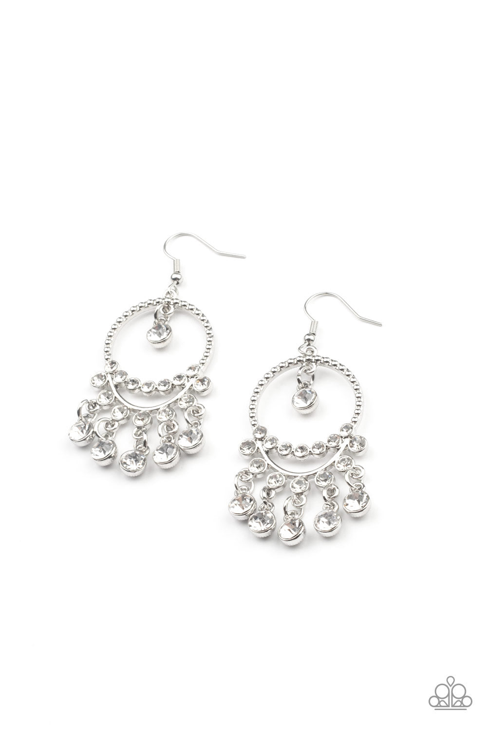 Cosmic Chandeliers - White (Rhinestone) Earring