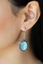 Load image into Gallery viewer, Garden Party Perfection - Blue (Cat&#39;s Eye Stone) Earring
