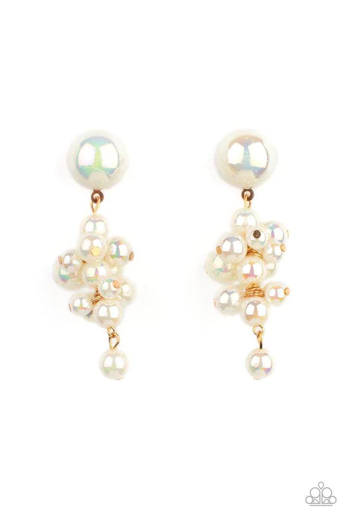 Don't Rock The YACHT - Gold (White Pearl) Post Earring