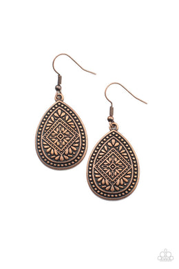 Mayan Mecca - Copper Earring freeshipping - JewLz4u Gemstone Gallery