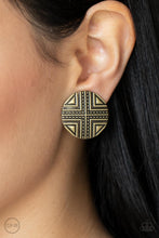 Load image into Gallery viewer, Shielded Shimmer - Brass Clip-On Earring freeshipping - JewLz4u Gemstone Gallery
