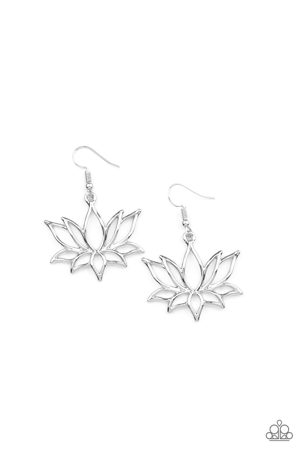 Lotus Ponds - Silver Earring freeshipping - JewLz4u Gemstone Gallery