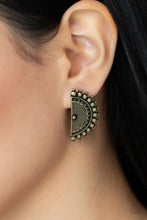 Load image into Gallery viewer, Fiercely Fanned Out - Brass Post Earring
