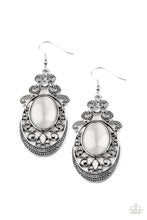 Load image into Gallery viewer, Garden Gondola Ride - White (Cat&#39;s Eye Stone) Earring
