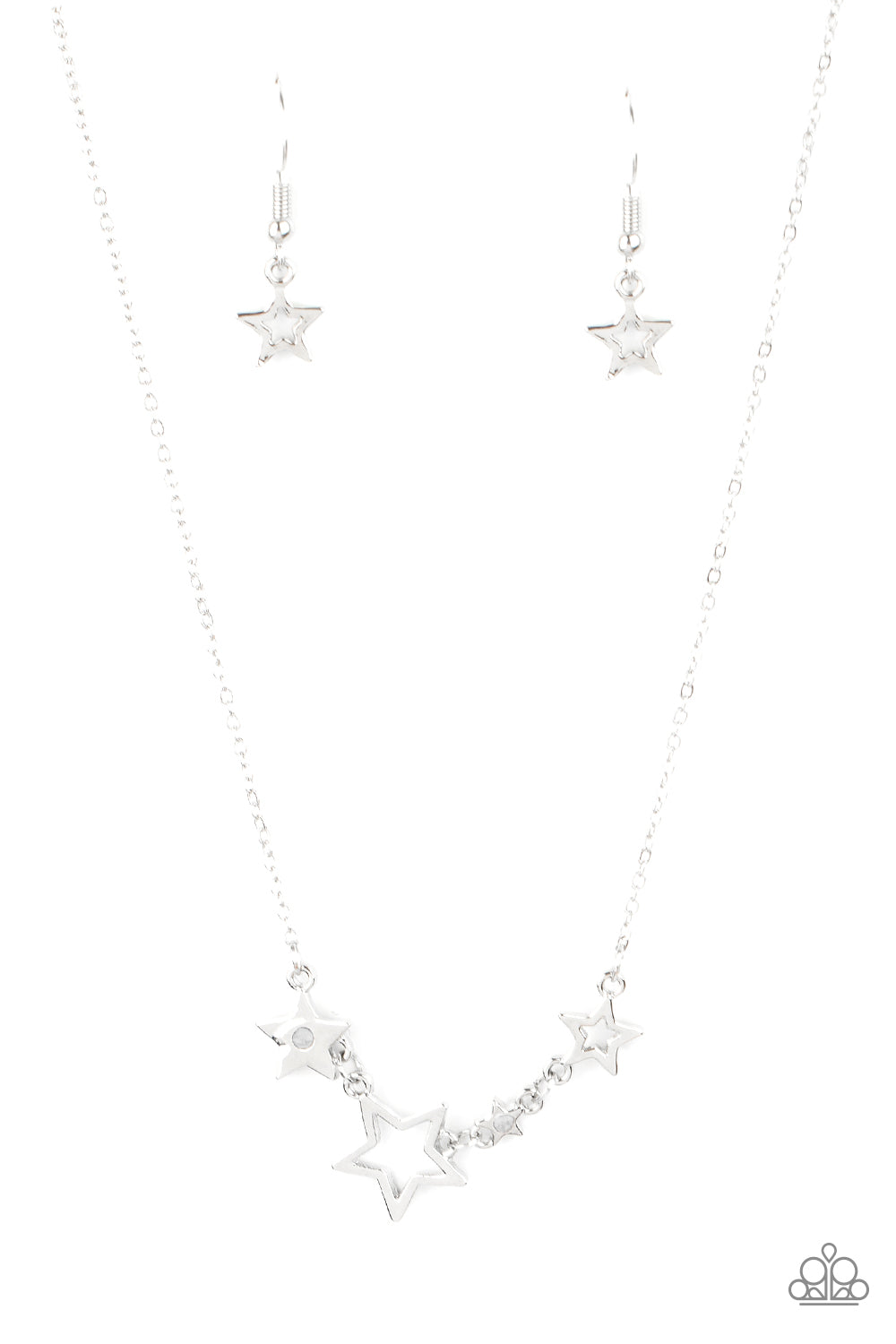 Proudly Patriotic - White (Rhinestone) Star Necklace