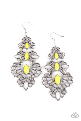 Flamboyant Frills - Yellow Earring freeshipping - JewLz4u Gemstone Gallery