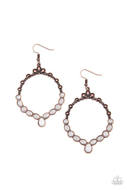 Thai Treasures - Copper (White Oval Beads) Earring freeshipping - JewLz4u Gemstone Gallery