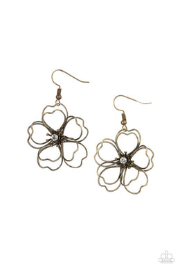 Petal Power - Brass Earring freeshipping - JewLz4u Gemstone Gallery