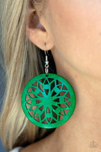 Load image into Gallery viewer, Ocean Canopy - Green (Wood) Earring
