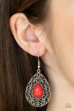Load image into Gallery viewer, Fanciful Droplets - Red Earring
