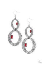 Load image into Gallery viewer, OVAL and OVAL Again - Red Earring
