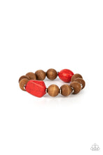 Load image into Gallery viewer, Abundantly Artisan - Red and Brown Wood Bracelet freeshipping - JewLz4u Gemstone Gallery
