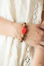 Load image into Gallery viewer, Abundantly Artisan - Red and Brown Wood Bracelet freeshipping - JewLz4u Gemstone Gallery
