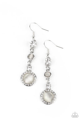 Epic Elegance - White (Cat's Eye Stone) Earring freeshipping - JewLz4u Gemstone Gallery