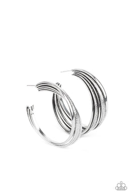 In Sync - Silver Hoop Earring freeshipping - JewLz4u Gemstone Gallery