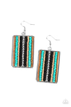 Load image into Gallery viewer, Beadwork Wonder - Black, Brown, Turquoise, and Tan Seed Bead Earring freeshipping - JewLz4u Gemstone Gallery
