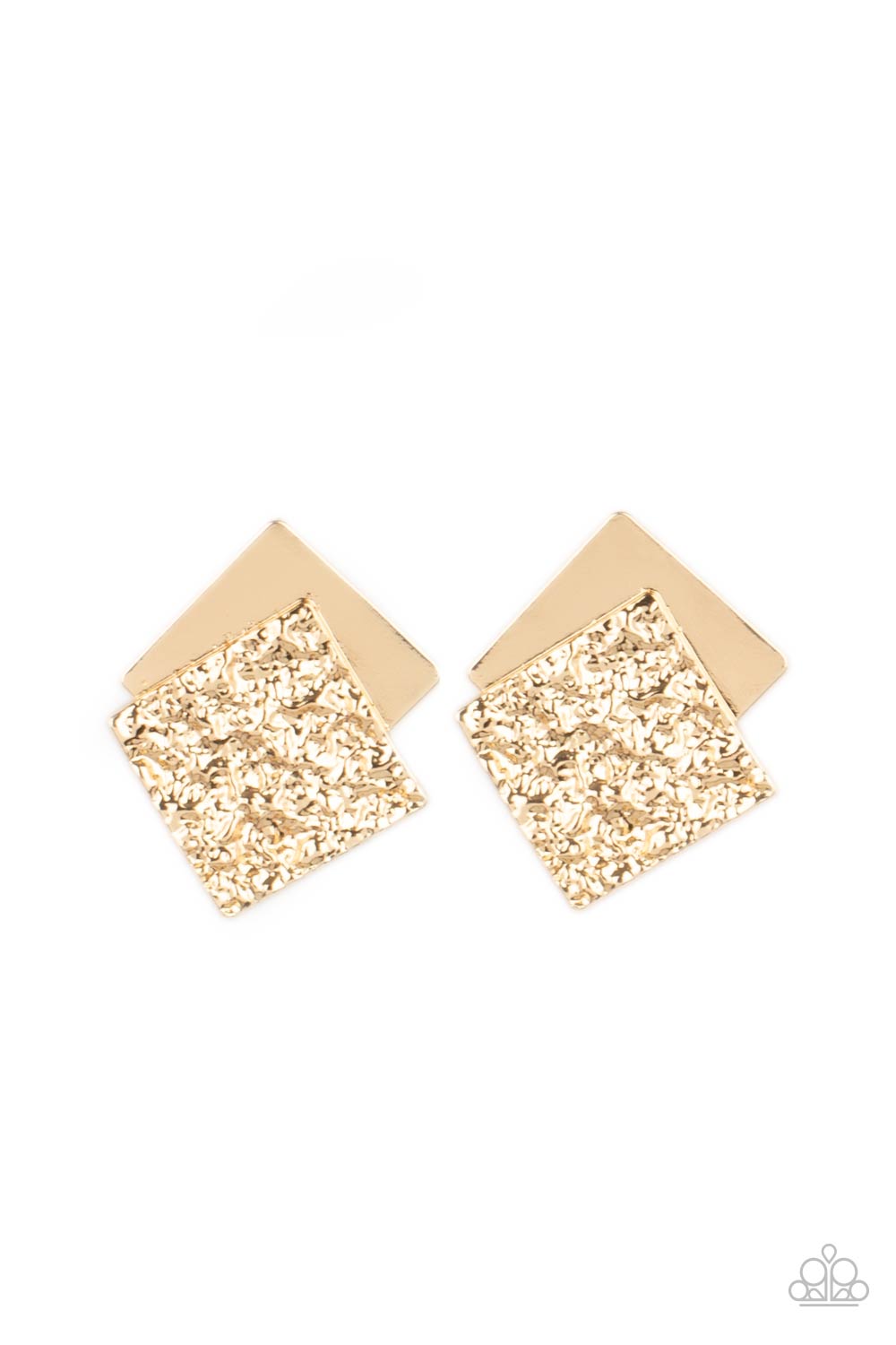 Square With Style - Gold Post Earring freeshipping - JewLz4u Gemstone Gallery