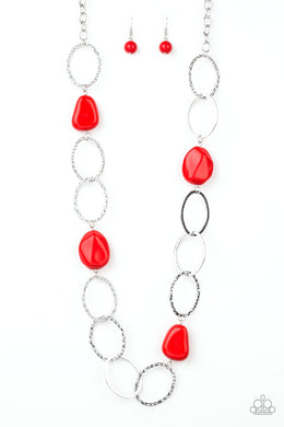 Modern Day Malibu Red Necklace freeshipping - JewLz4u Gemstone Gallery